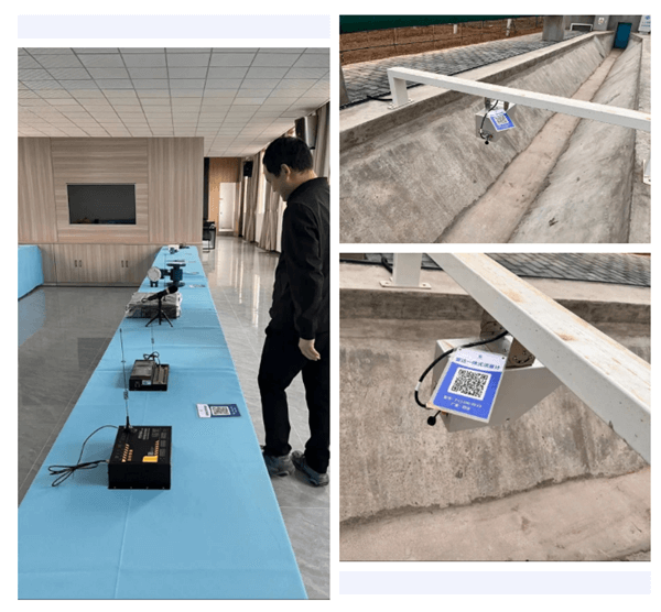 四信的雷達一體式流量計、AI智能識別終端、5G遙測終端機等設備在基地上配合搭建展示